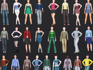 Woman 1 To 25 With 52 Animations 32 Morphs 3D Model