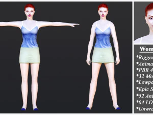 Woman 1 To 25 With 52 Animations 32 Morphs 3D Model
