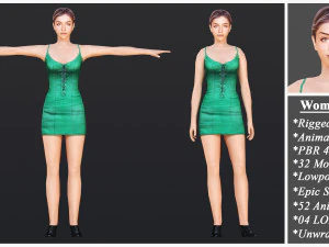 Woman 1 To 25 With 52 Animations 32 Morphs 3D Model