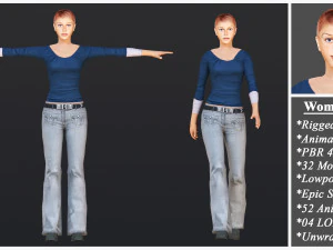 Woman 1 To 25 With 52 Animations 32 Morphs 3D Model