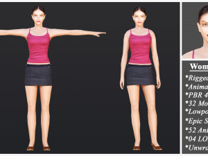 Woman 1 To 25 With 52 Animations 32 Morphs 3D मॉडल
