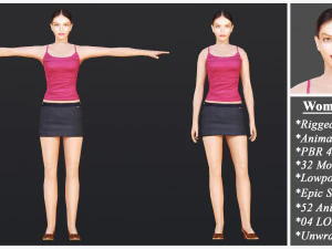 Woman 1 To 25 With 52 Animations 32 Morphs 3D Model