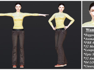 Woman 1 To 25 With 52 Animations 32 Morphs 3D मॉडल