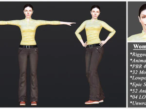 Woman 1 To 25 With 52 Animations 32 Morphs 3D Model