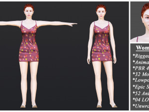 Woman 1 To 25 With 52 Animations 32 Morphs 3D मॉडल