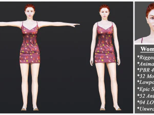 Woman 1 To 25 With 52 Animations 32 Morphs 3D Model