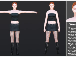 Woman 1 To 25 With 52 Animations 32 Morphs 3D Model