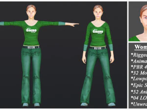 Woman 1 To 25 With 52 Animations 32 Morphs 3D Model