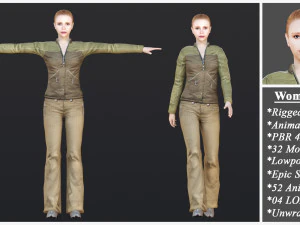 Woman 1 To 25 With 52 Animations 32 Morphs 3D Model
