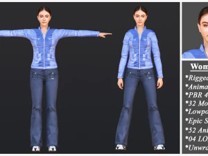 Woman 1 To 25 With 52 Animations 32 Morphs 3D Model