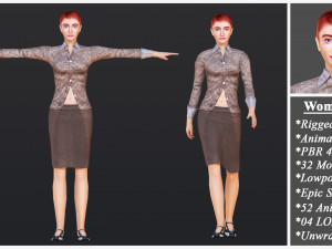 Woman 1 To 25 With 52 Animations 32 Morphs 3D मॉडल
