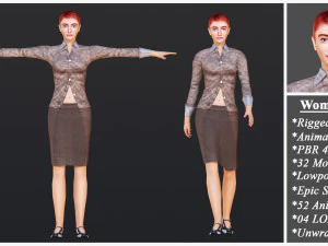 Woman 1 To 25 With 52 Animations 32 Morphs 3D Model