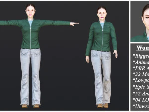 Woman 1 To 25 With 52 Animations 32 Morphs 3D Model
