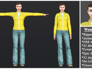 Woman 1 To 25 With 52 Animations 32 Morphs 3D Model