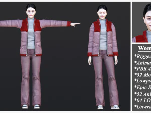 Woman 26 To 50 With 52 Animations 32 Morphs 3D Model