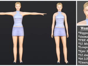 Woman 26 To 50 With 52 Animations 32 Morphs 3D Model