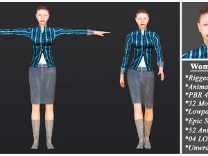 Woman 26 To 50 With 52 Animations 32 Morphs 3D Model