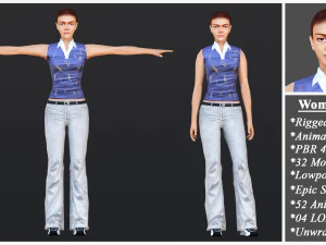 Woman 26 To 50 With 52 Animations 32 Morphs 3D Model