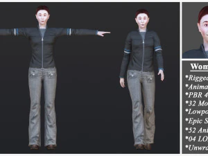 Woman 26 To 50 With 52 Animations 32 Morphs 3D Model