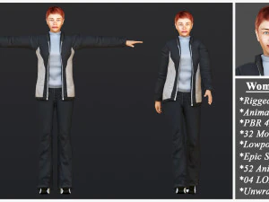 Woman 26 To 50 With 52 Animations 32 Morphs 3D Model