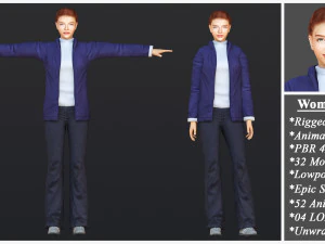 Woman 26 To 50 With 52 Animations 32 Morphs 3D Model