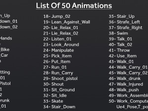 50 Female Animations 3D Модель