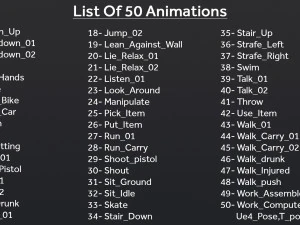 50 Female Animations 3D Model