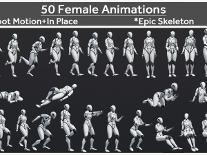50 Female Animations 3D Модель