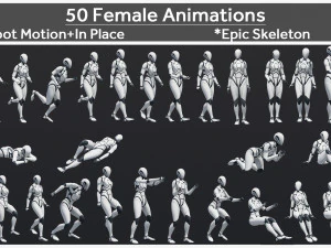 50 Female Animations 3D Model
