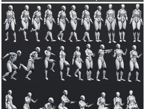 50 Female Animations 3D Модель