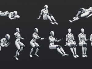 50 Female Animations 3D Модель