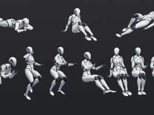 50 Female Animations 3D Model