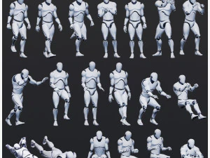 50 animazioni maschili Modello 3D