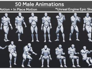 50 Male Animations 3D Model