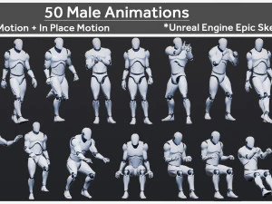 50 Male Animations 3D Model