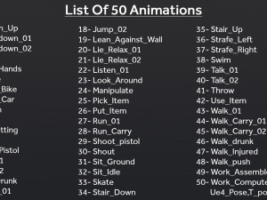 50 Male Animations 3D Model