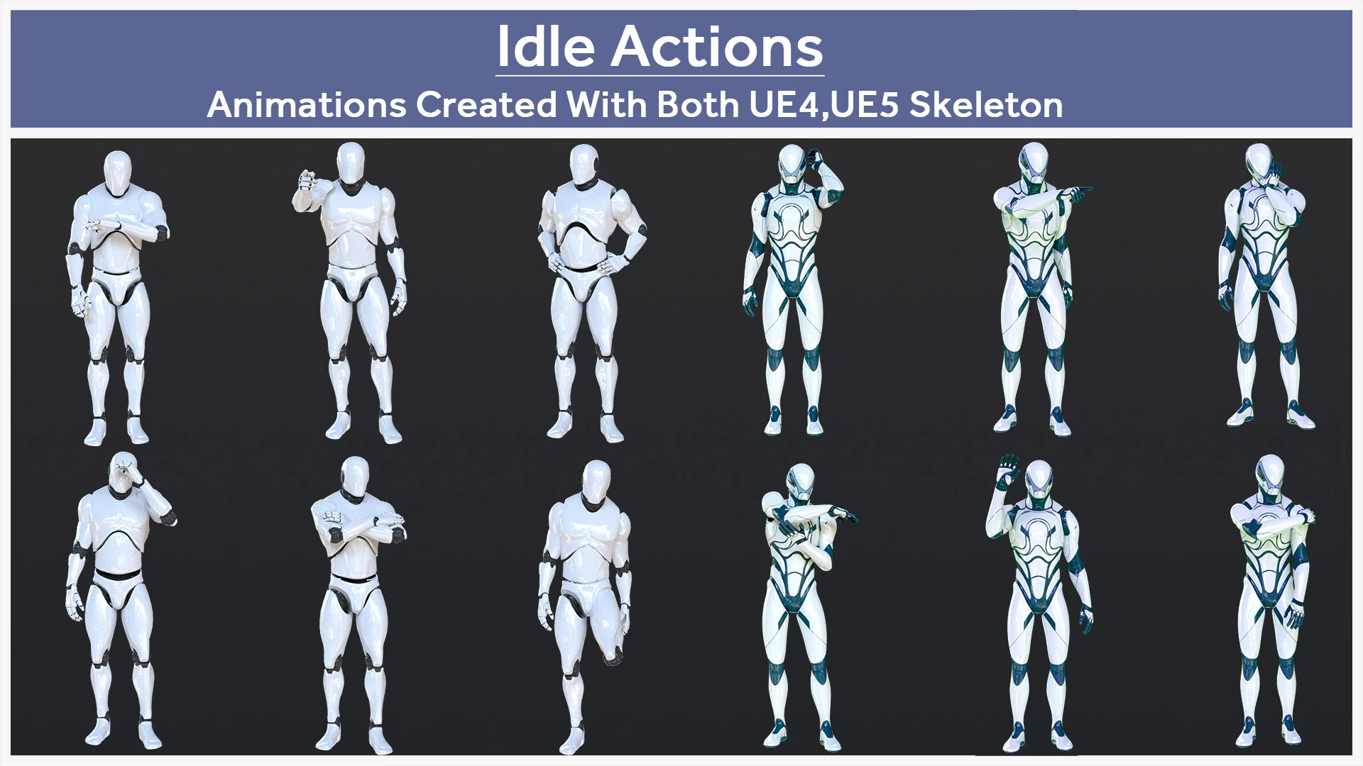 20 Idle Actions 3D Model .c4d .max .obj .3ds .fbx .stl .blend