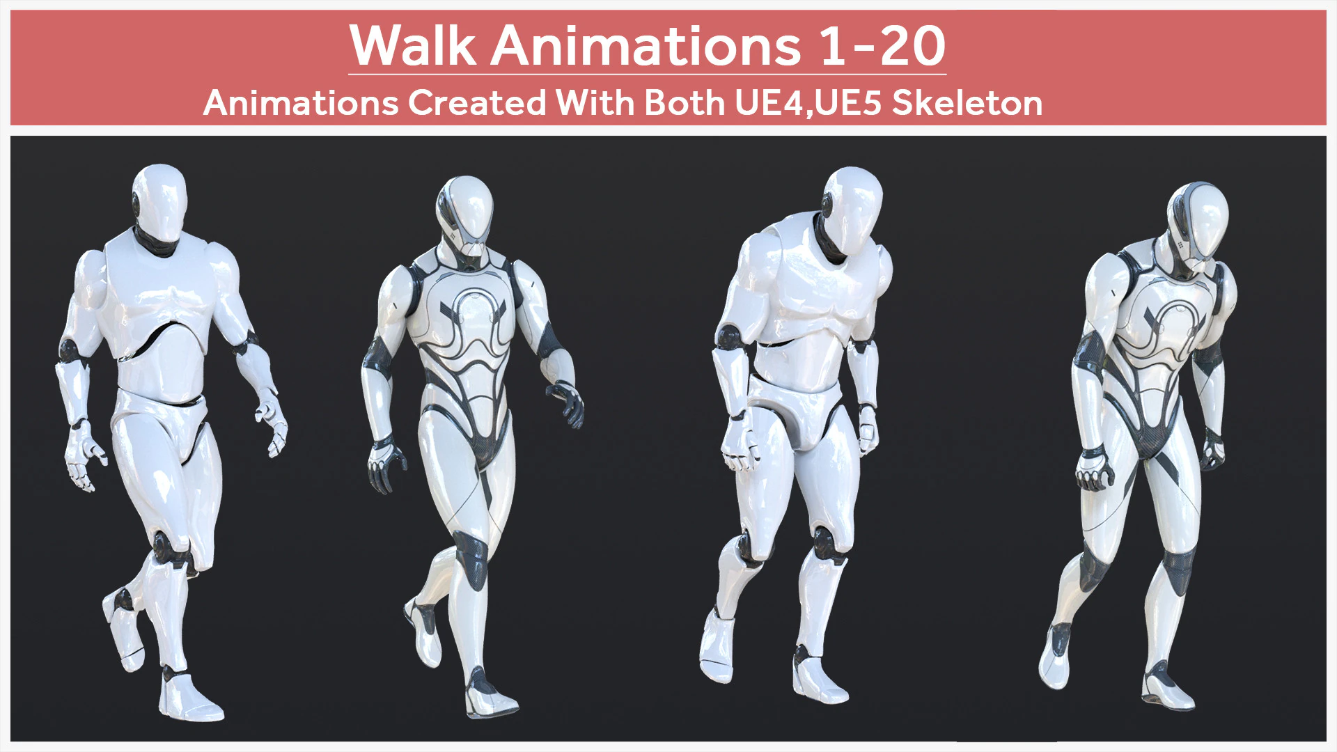 Walk Animations 1-20 3D Model .c4d .max .obj .3ds .fbx .stl .blend 