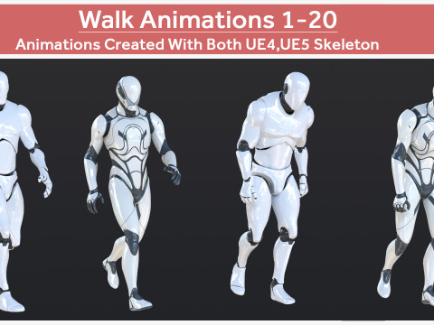歩行アニメーション 1 ～ 20 3Dモデル