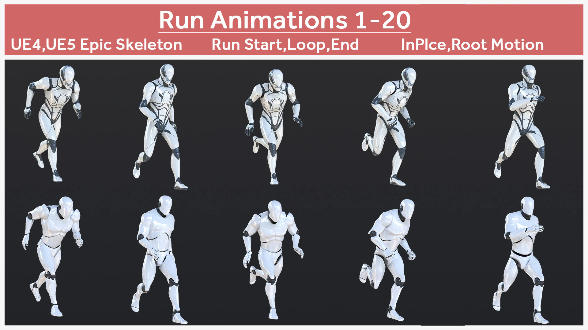 Run Animations 1-20 3D Model .c4d .max .obj .3ds .fbx .stl .blend 