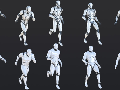 Run Animations 1-20 3D Model