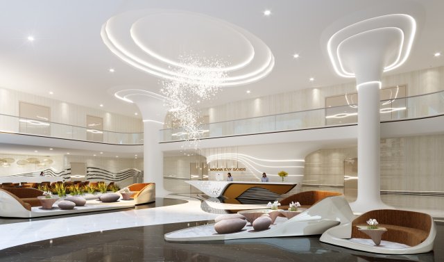 hotel reception 3D Model .c4d .max .obj .3ds .fbx .stl .blend 