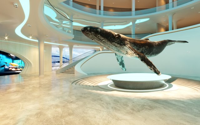 museum interior 3D मॉडल .c4d .max .obj .3ds .fbx .stl .blend 