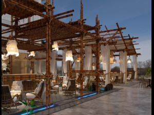 coffee house scene Model 3D