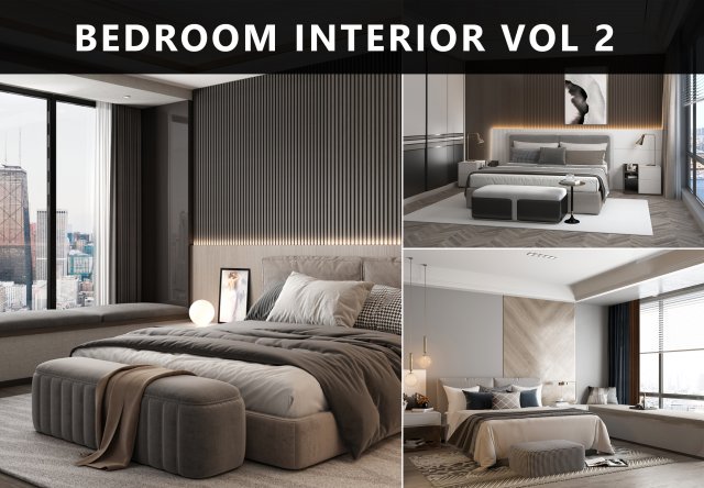 bedroom interior vol 2 Modello 3D .c4d .max .obj .3ds .fbx .stl .blend 