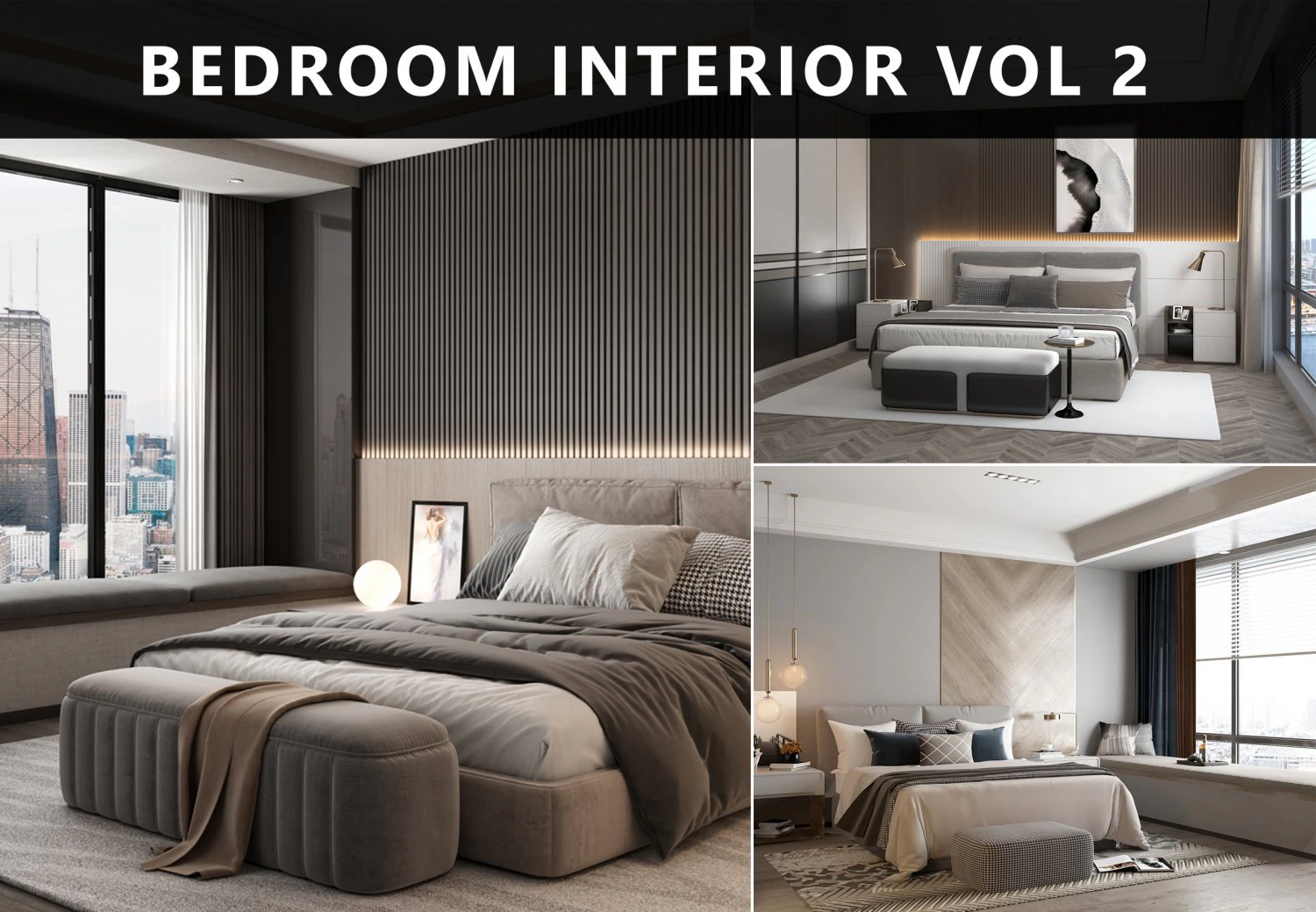 bedroom interior vol 2 3D Model .c4d .max .obj .3ds .fbx .stl .blend 