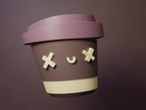 glass of coffee 3D 모델