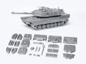 M1 abrams tank detailed model kit 3d print model 3D Модель