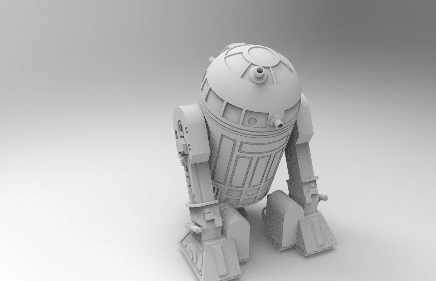 R2-d2 robot 3d print model 3D Model .c4d .max .obj .3ds .fbx .stl .blend 