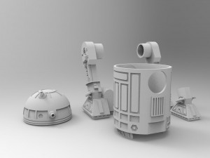 R2-d2 robot 3d print model Modelo 3D